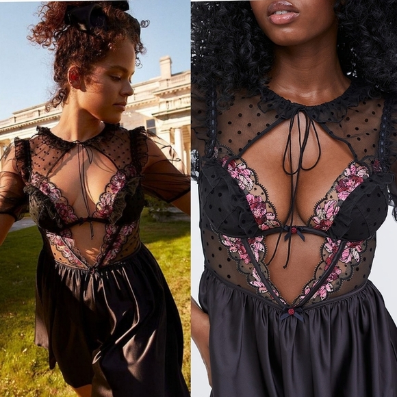 New!For Love and Lemons‎ Juliet Puff Sleeve Dress